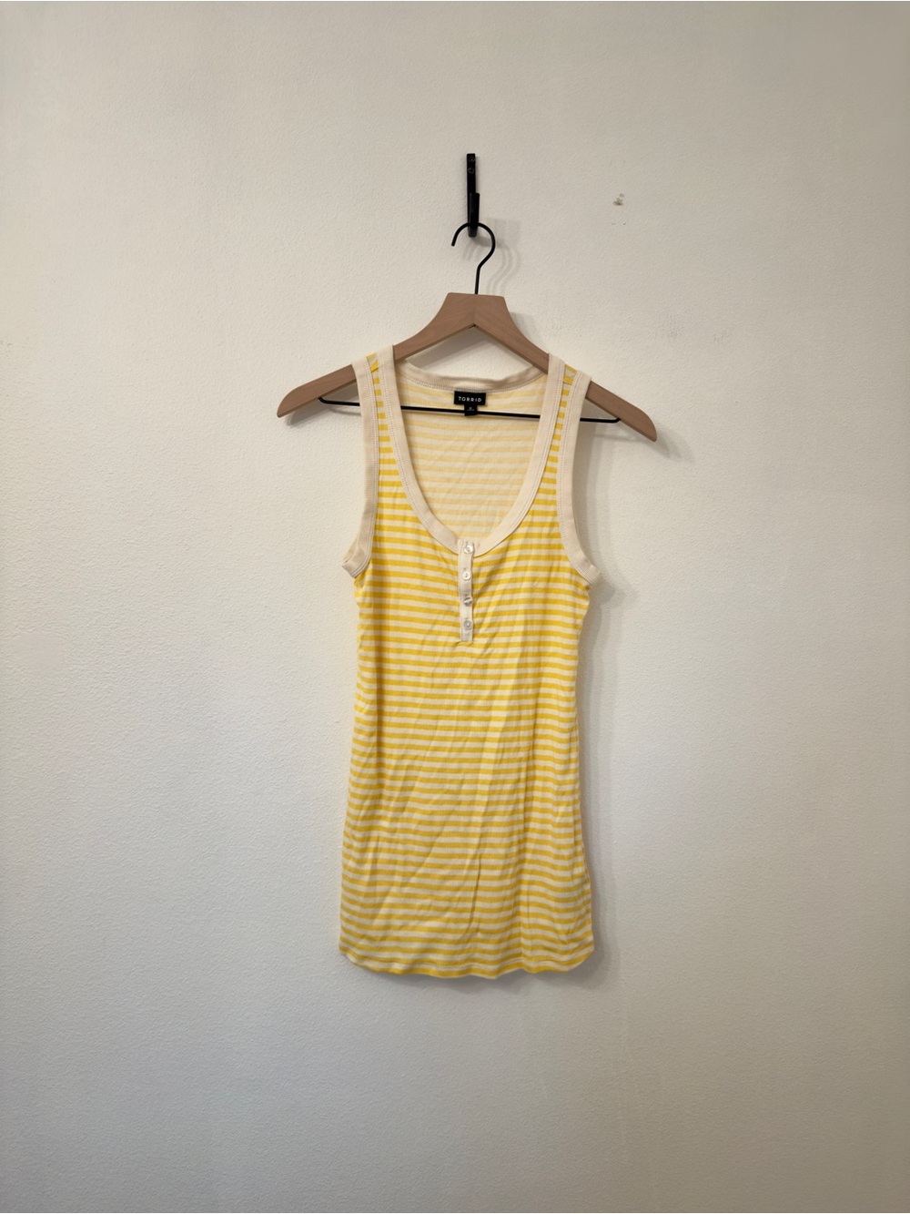 torrid Yellow and White Striped Henley Tank - Women